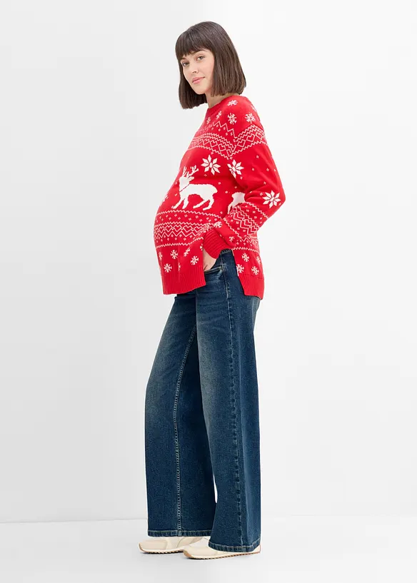 Mammajeans av &oslash;kologisk bomull, Wide Leg, bonprix