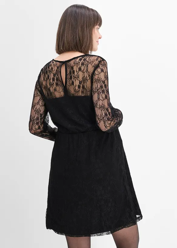 Mama partykjole i blondemateriale og jersey, bonprix