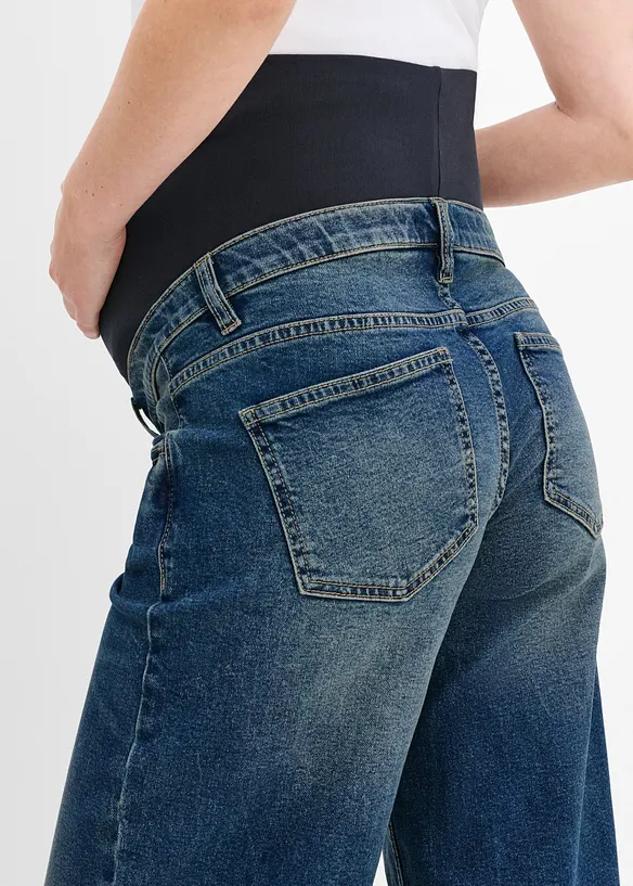 Mammajeans av &oslash;kologisk bomull, Wide Leg, bonprix