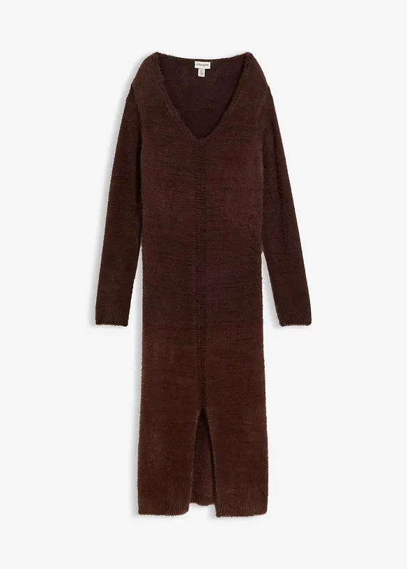 Strikket midikjole med loddent garn, bonprix