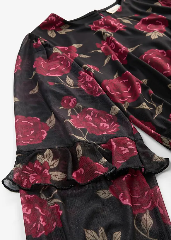 Maxikjole i myk mesh, bonprix