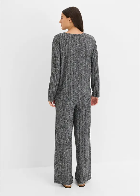 Loungewear kosedress i ribbemateriale, bonprix