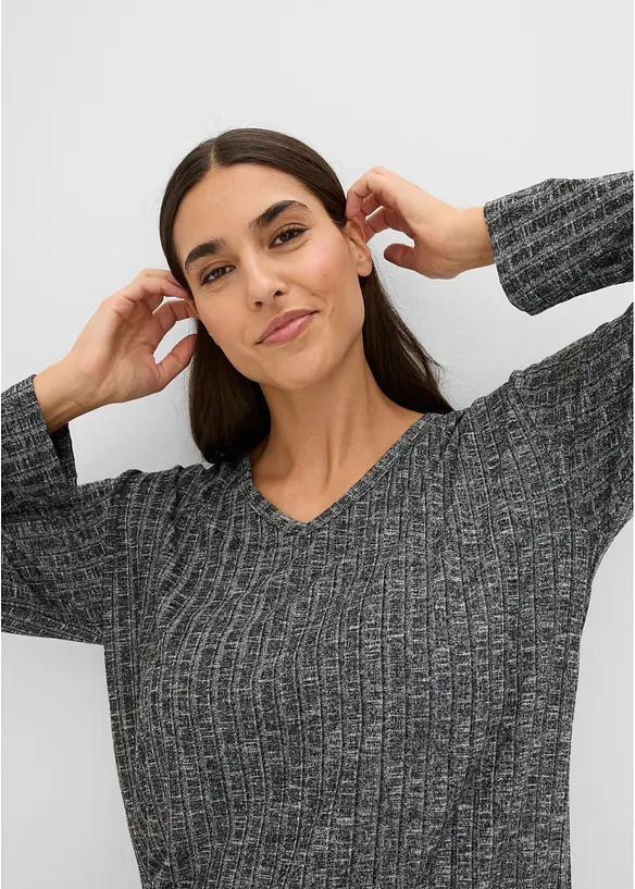 Loungewear kosedress i ribbemateriale, bonprix