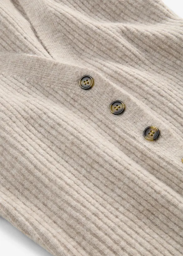 Strikket midikjole med knapper, bonprix