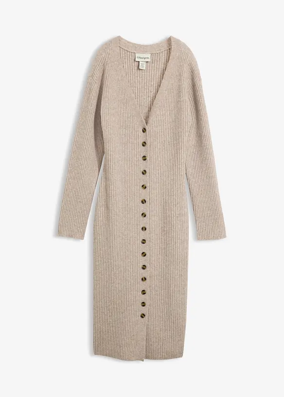 Strikket midikjole med knapper, bonprix