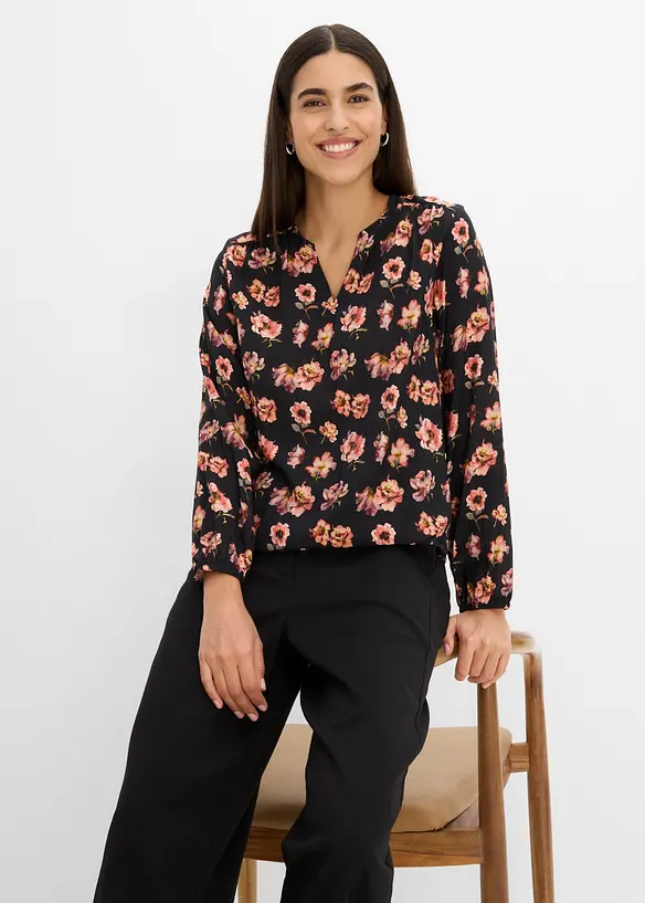 Bluse i lett viskosemiks, bonprix