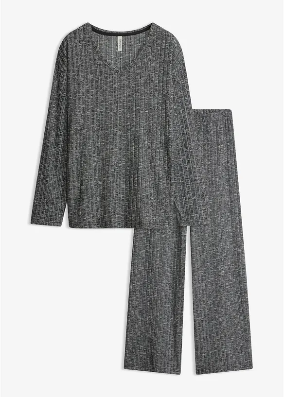 Loungewear kosedress i ribbemateriale, bonprix