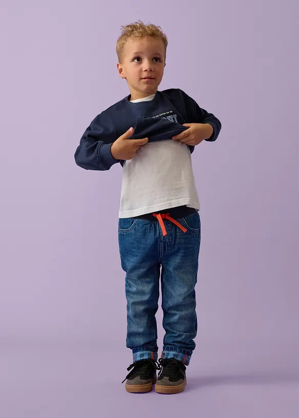 Varmende regular Fit-jeans med jerseyf&ocirc;r, Straight, Lurchi