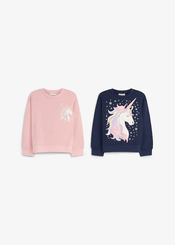 Sweatshirt i 100% bomull (2-pack), bonprix