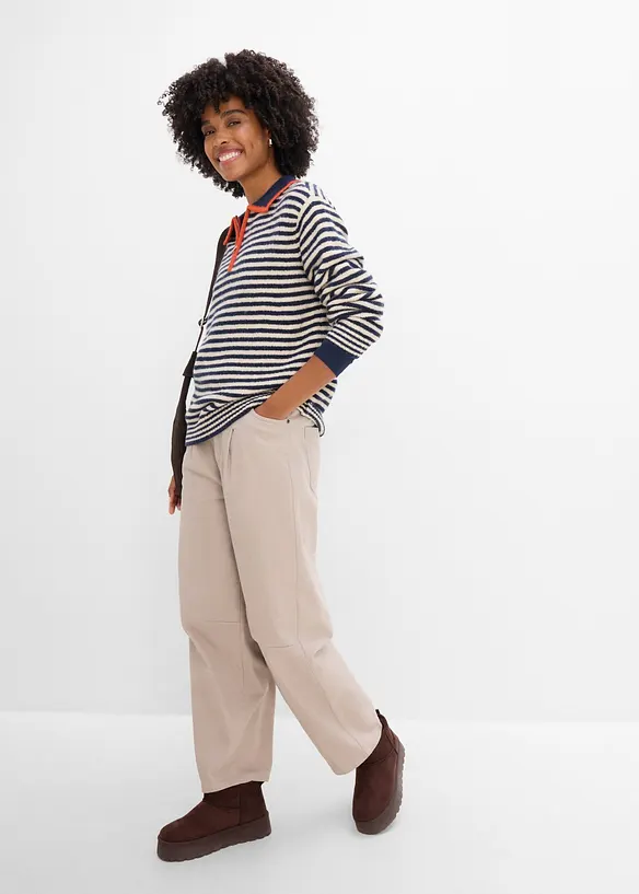 Half-zip-genser i strukturstrikk, bonprix