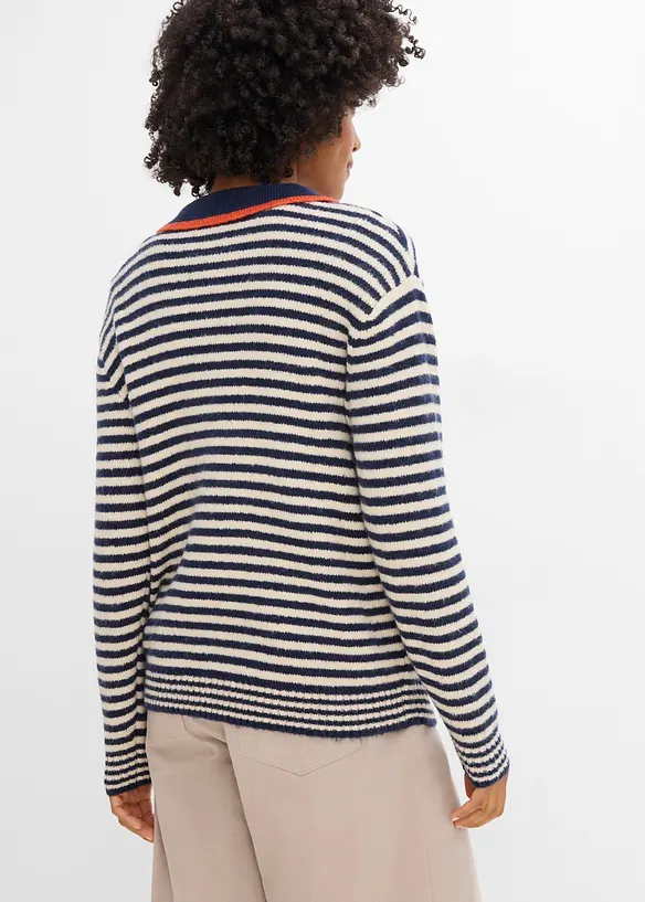 Half-zip-genser i strukturstrikk, bonprix