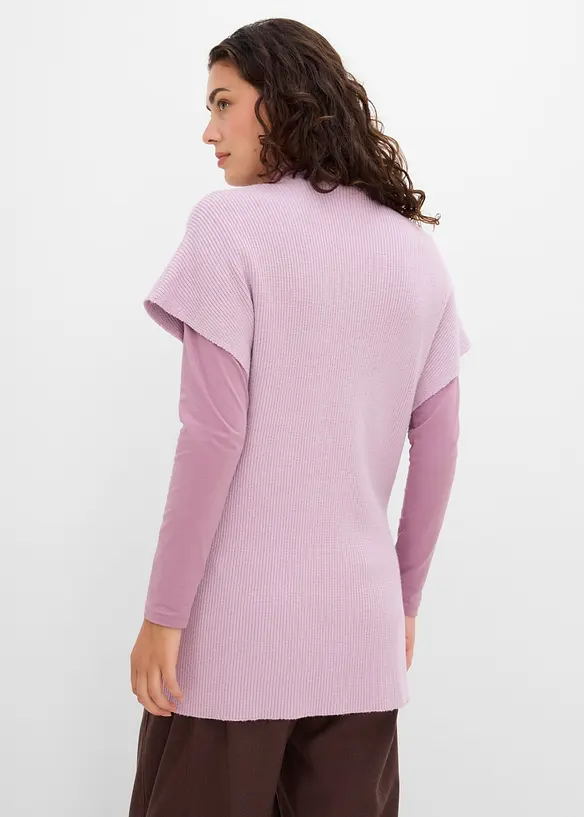 Ribbestrikket cape av myk ullmiks, bonprix