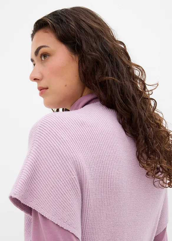 Ribbestrikket cape av myk ullmiks, bonprix