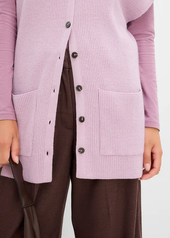 Ribbestrikket cape av myk ullmiks, bonprix