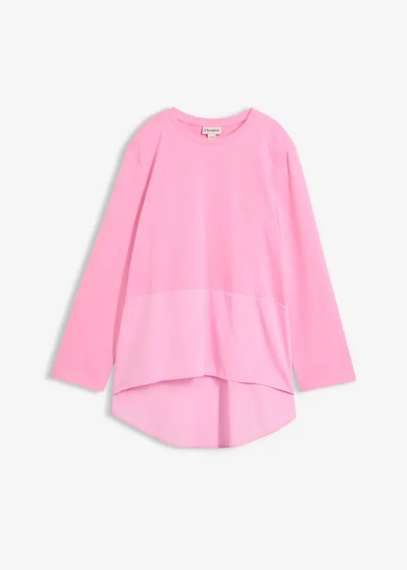 Langermet topp i materialmiks, bonprix