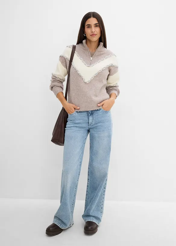 Half-zip-genser, bonprix