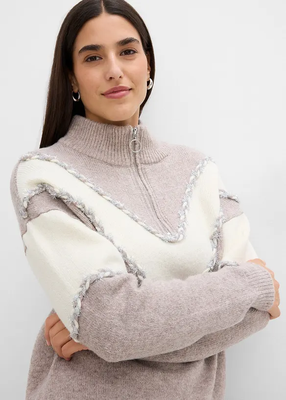 Half-zip-genser, bonprix