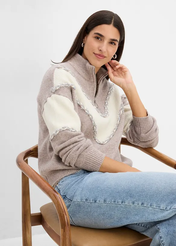 Half-zip-genser, bonprix
