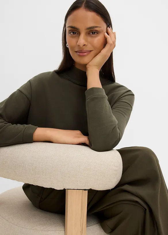 Sweatshirt med flaggermusermer av &oslash;kologisk bomullsmiks, bonprix