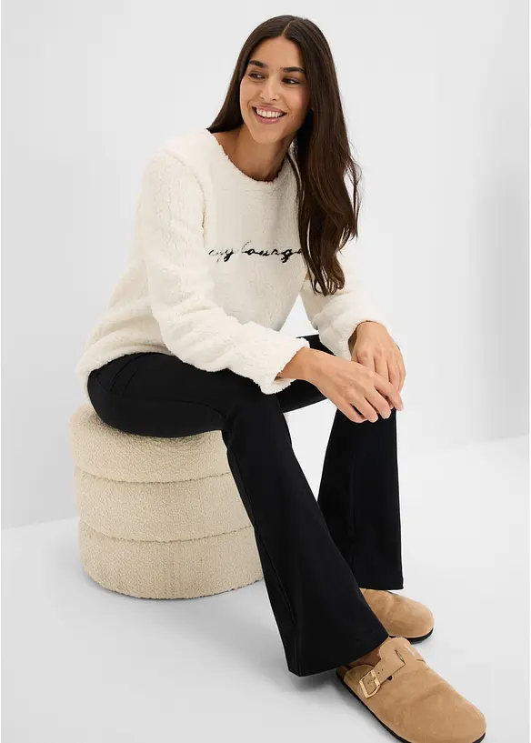Loungewear-kosedress i pilefleece, bonprix