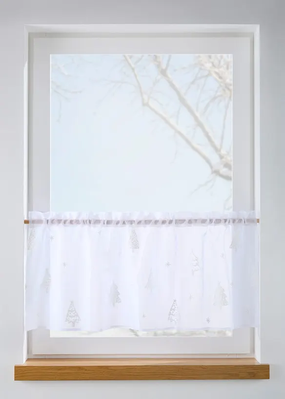 Gardinkappe med broderi og resirkulert polyester, bonprix