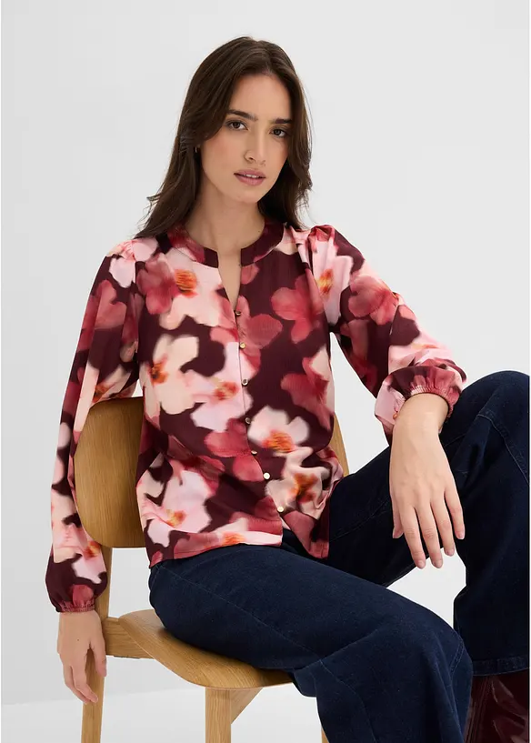 Bluse i strukturert krepp, bonprix