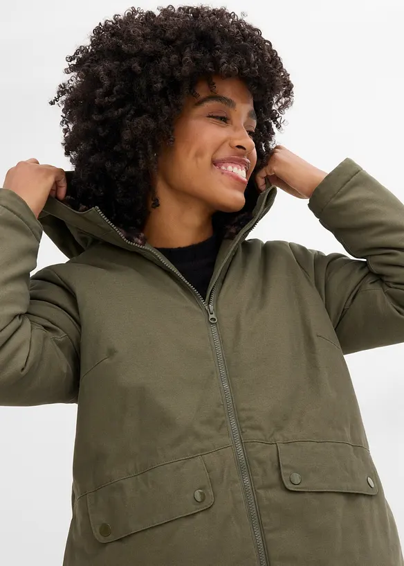 Parkas med pilefleece, bonprix