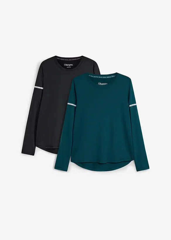 Treningstopp med reflekterende detaljer (2-pack), hurtigt&oslash;rkende, bonprix
