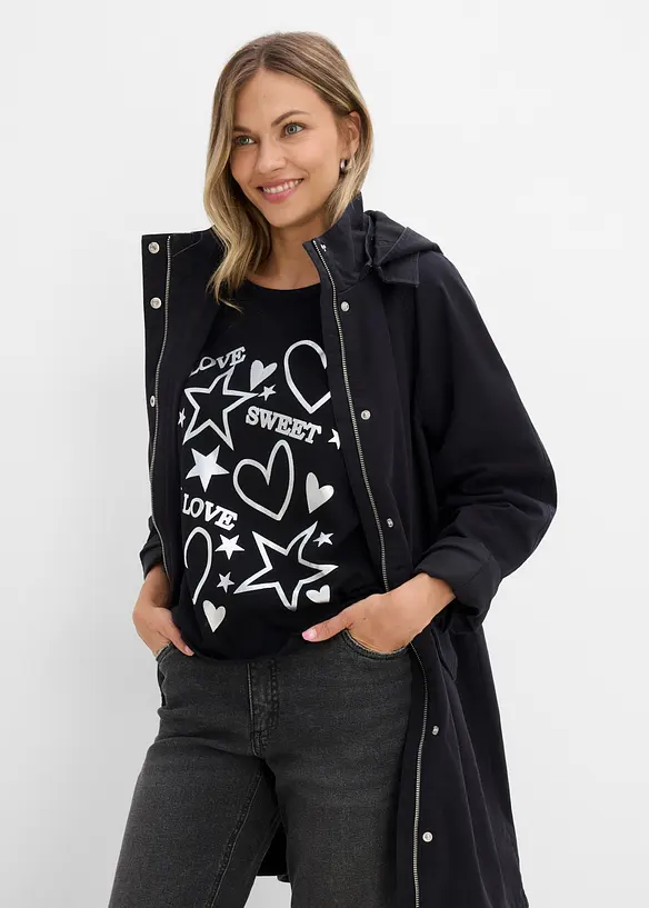 Oversized topp i bomullsmiks, bonprix