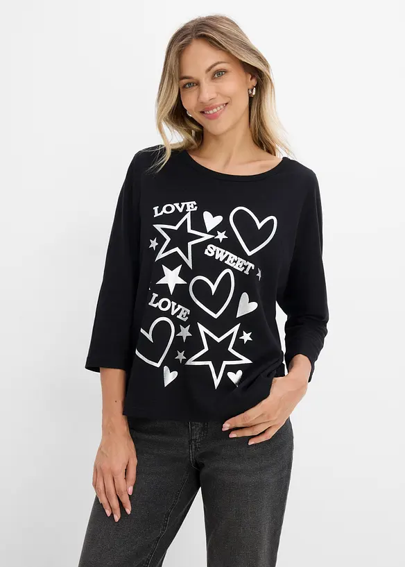 Oversized topp i bomullsmiks, bonprix