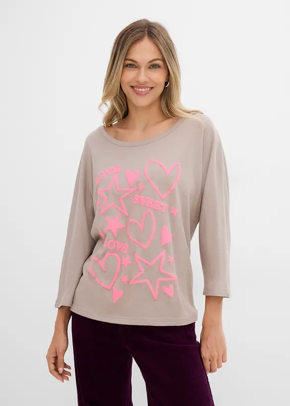 Oversized topp i bomullsmiks, bonprix