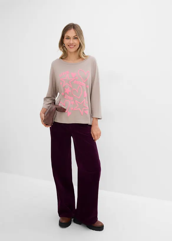 Oversized topp i bomullsmiks, bonprix