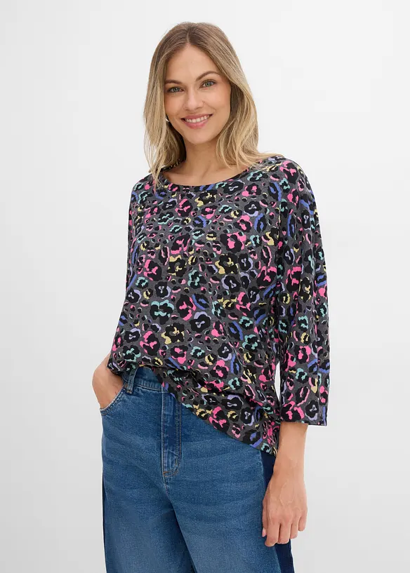 Oversized topp i bomullsmiks, bonprix