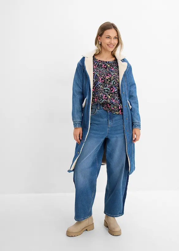 Oversized topp i bomullsmiks, bonprix