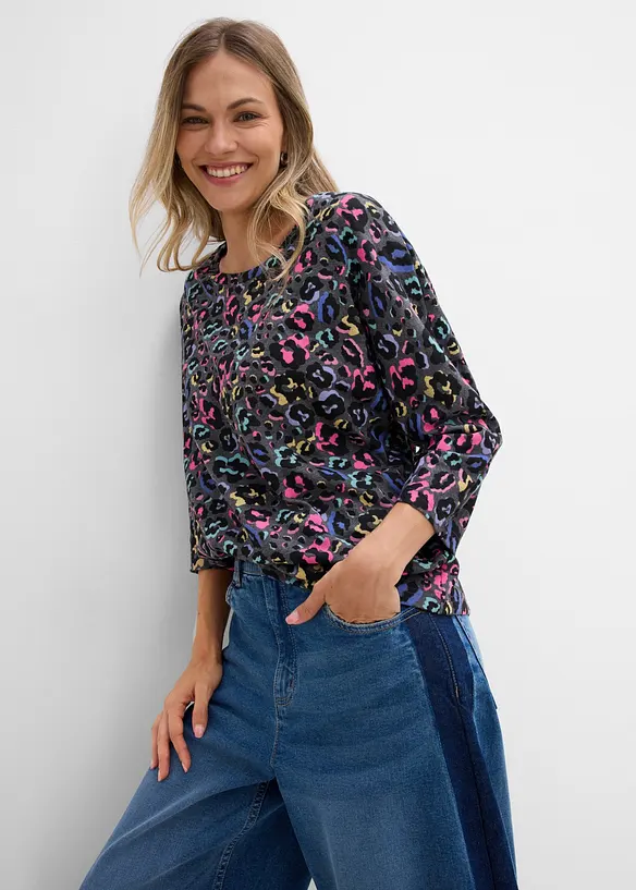 Oversized topp i bomullsmiks, bonprix