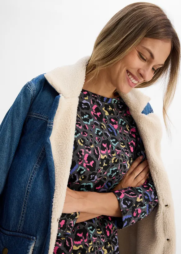 Oversized topp i bomullsmiks, bonprix