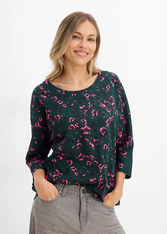 Oversized topp i bomullsmiks, bonprix
