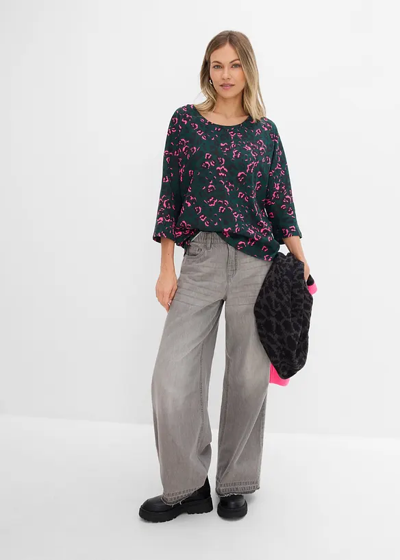 Oversized topp i bomullsmiks, bonprix