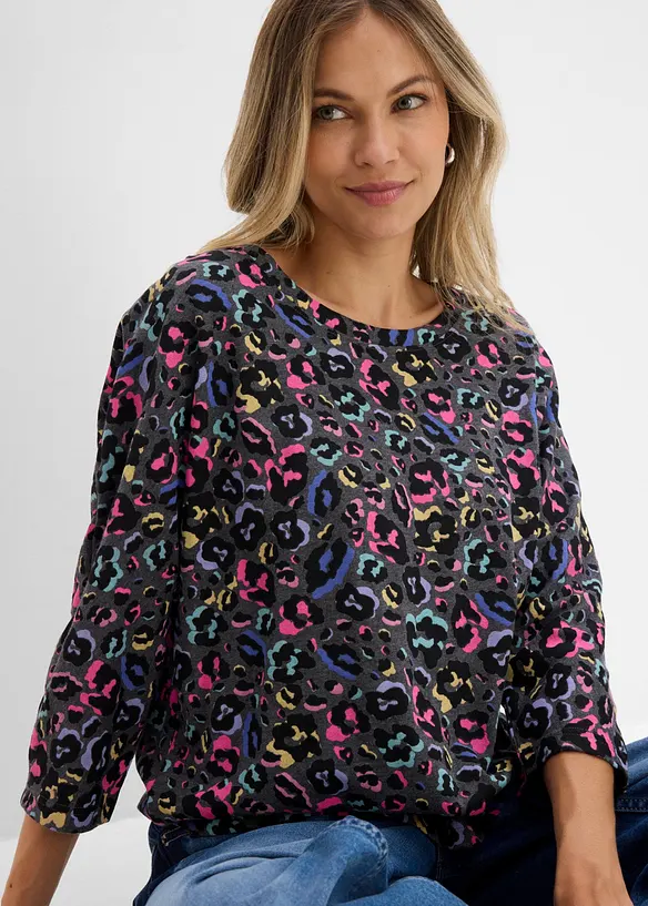 Oversized topp i bomullsmiks, bonprix