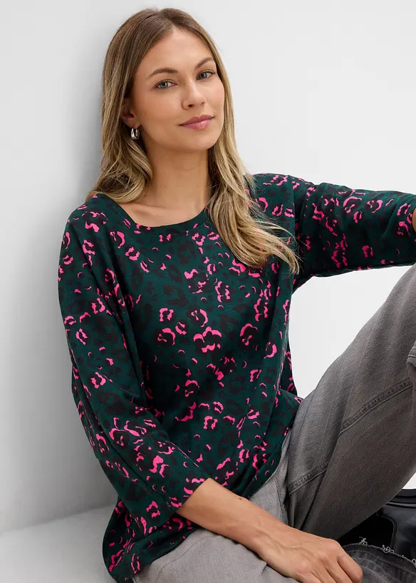 Oversized topp i bomullsmiks, bonprix