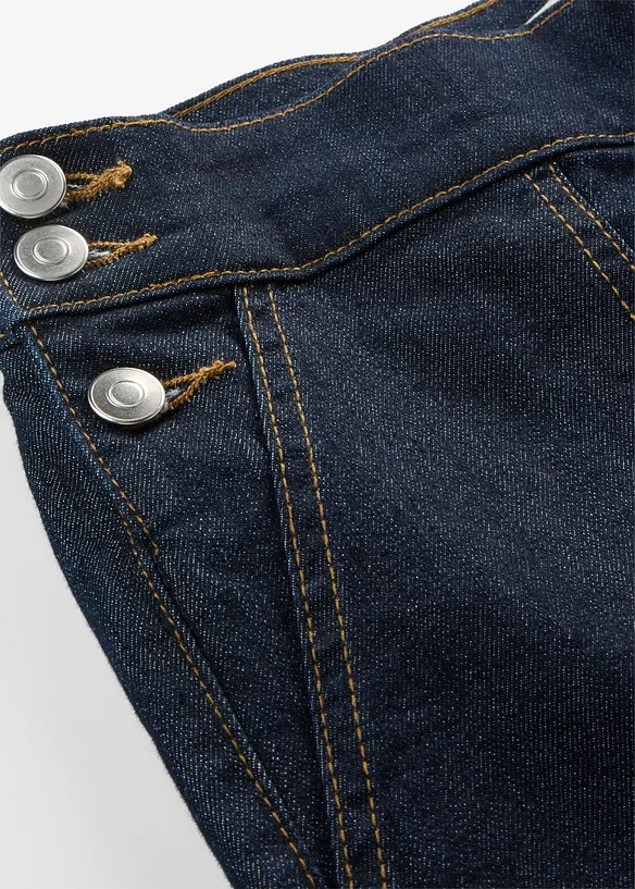 Wide Leg-jeans, High Waist med p&aring;satte lommer, bonprix