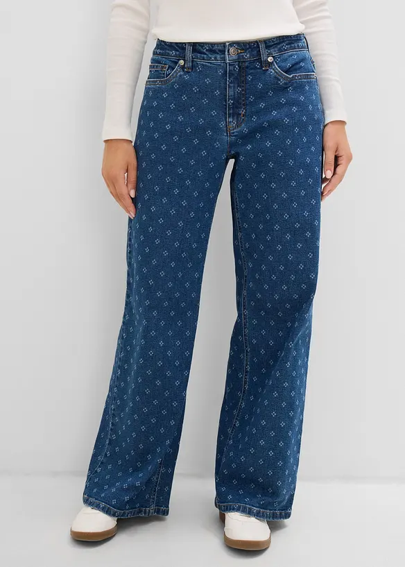 Wide leg jeans, mid waist, bonprix