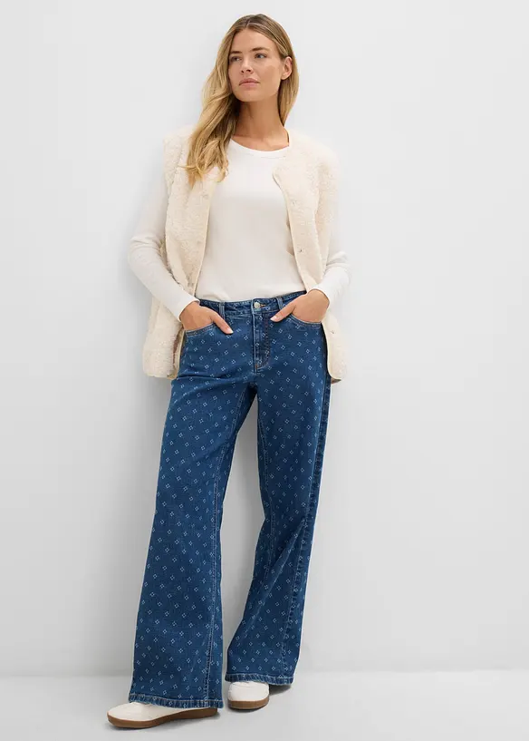 Wide leg jeans, mid waist, bonprix