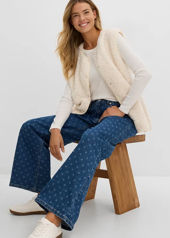 Wide leg jeans, mid waist, bonprix