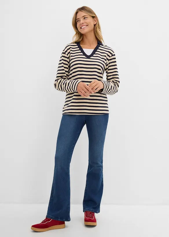 Varmende, high waist jeggings med komfortlinning, bonprix