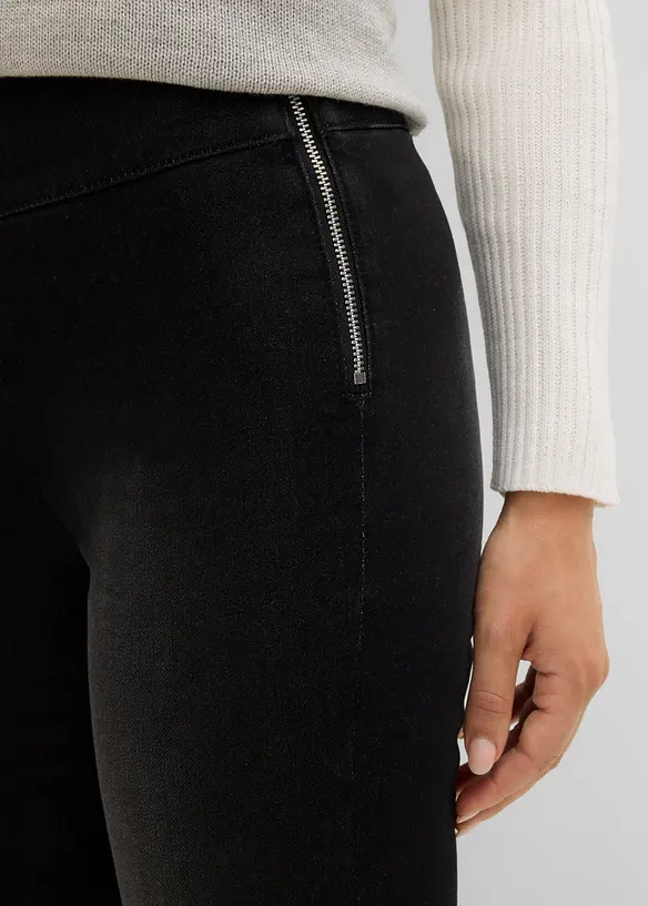 Varmende, high waist jeggings med komfortlinning, bonprix