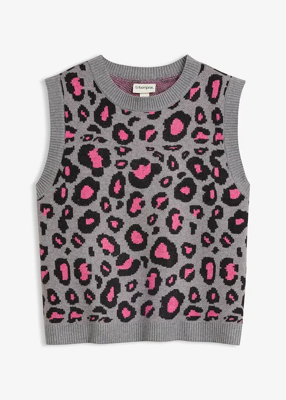 Strikket vest med loddent garn, bonprix