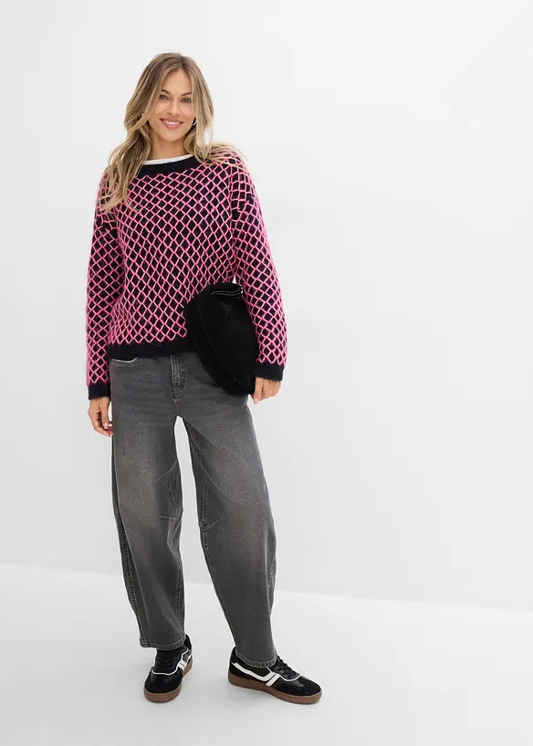 Boxy genser med loddent garn, bonprix