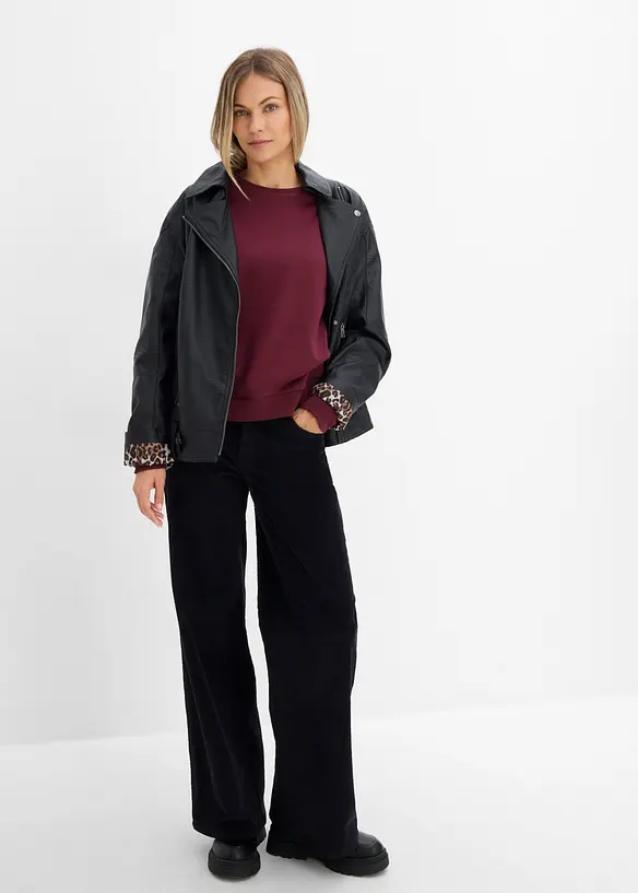 Oversized sweatshirt i myk bomullsmiks, bonprix