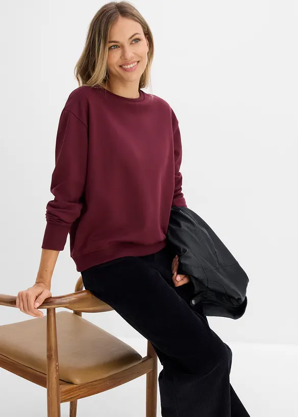 Oversized sweatshirt i myk bomullsmiks, bonprix